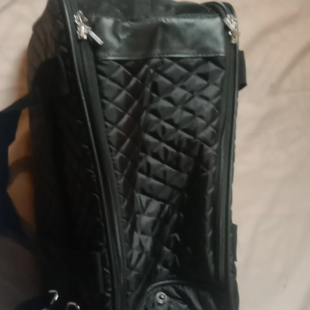 Cloak & Dawggie Medium Diamond Quilt Dog Carrier Purse Black